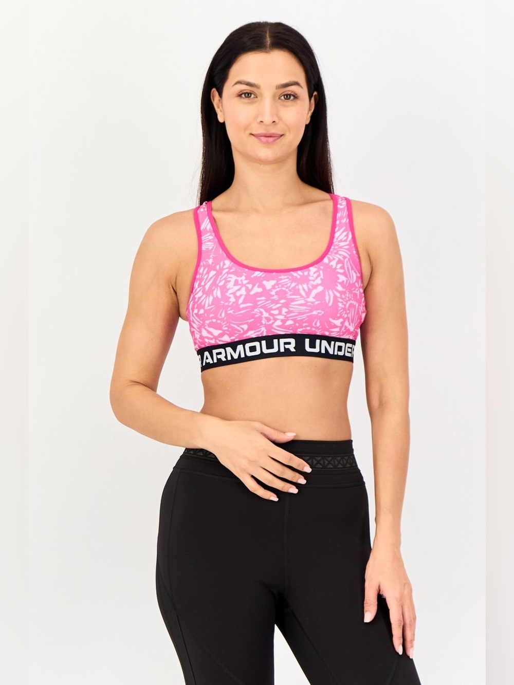 Under Armour Women's Pink Printed Sports Bra - Size S